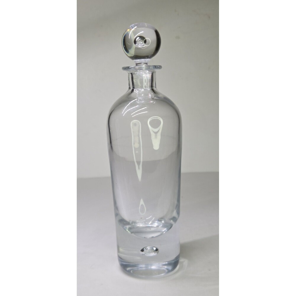 Kosta Boda Pippi Clear Controlled Bubble Decanter MCM Vicke Lindstrand 9.5" Lid